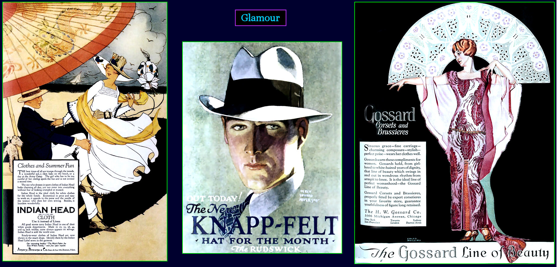 Glamour ads, 1920s
